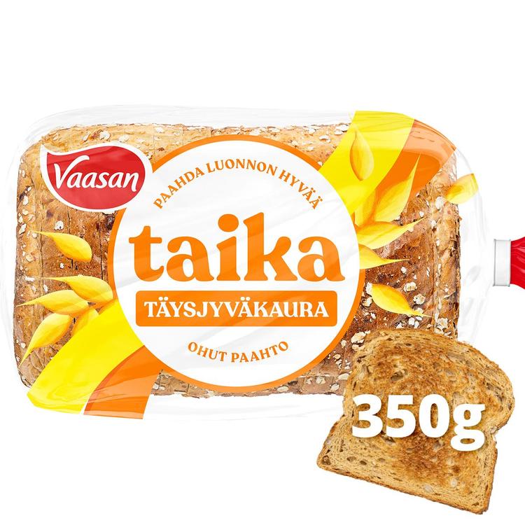 Vaasan Taika Täysjyväkaura 350g Ohut paahtoleipä