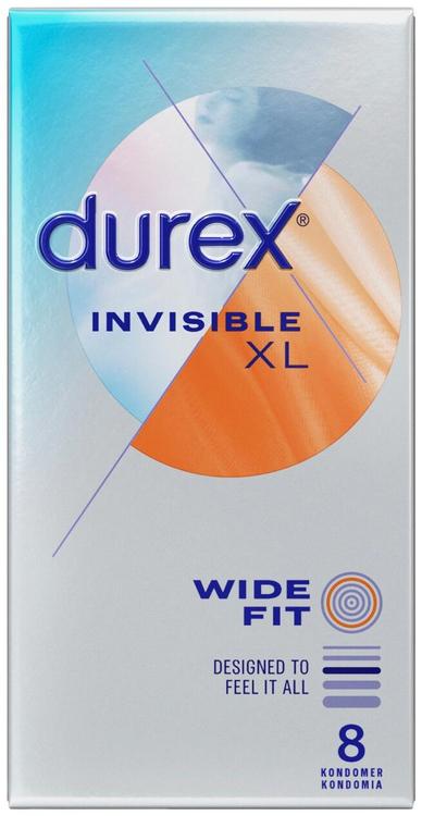 Durex Invisible XL Wide Fit Kondomi 8kpl