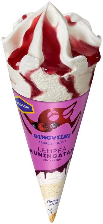 Pingviini Kuningatar Laktoositon jäätelötuutti 67g/110ml