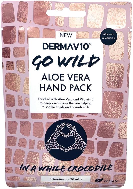 Derma V10 kuvioitu käsinaamio aloe vera 1 pari