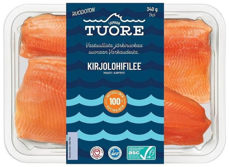 Saimaan Tuore ASC Kirjolohifilee 340g, pakaste.