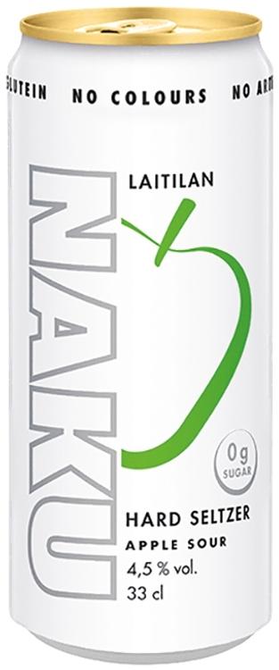 Laitilan Naku Apple Sour 4,5% 0,33L hard seltzer