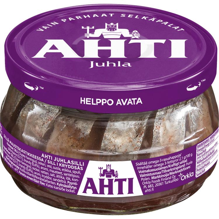 Ahti juhlasilli, silliä maustekastikkeessa 240/150g