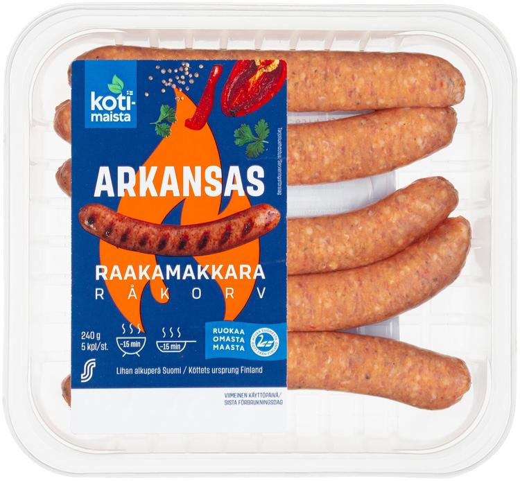 Kotimaista Arkansas raakamakkara 240g/5kpl