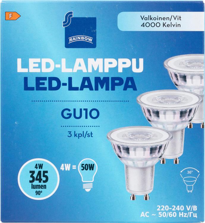 Rainbow LED-lamppu 3,6W GU10 4000K 350lm