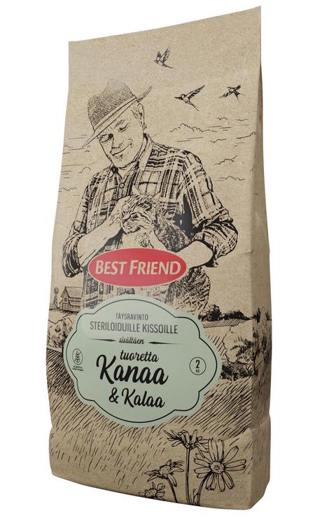 Best Friend täysravinto sisältäen tuoretta kanaa&kalaa steriloiduille kissoille 2kg