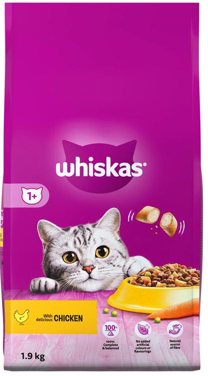 Whiskas kissan kuivaruoka 1+ Kanaa 1,9kg