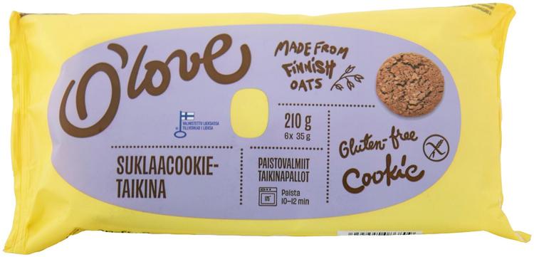 Porokylän O'love Suklaa cookietaikina 6kpl / 210 g gluteeniton pakaste