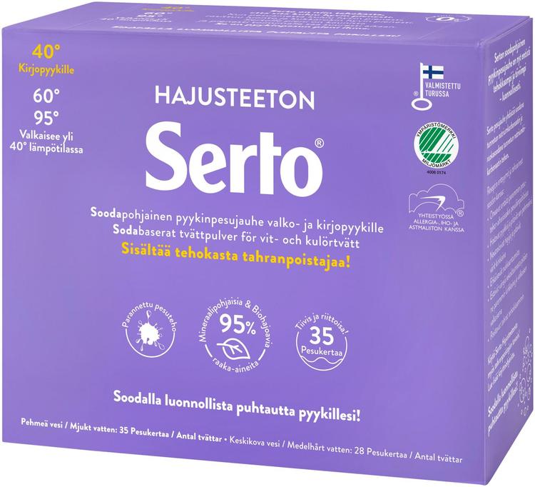 Serto 1,35kg Hajusteeton Pyykinpesujauhe