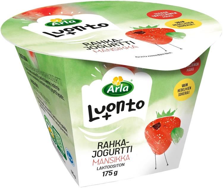 Arla Luonto+ mansikkarahkajogurtti 175 g laktoositon