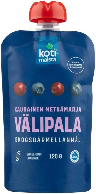 Kotimaista kaurainen metsämarja välipala 120 g