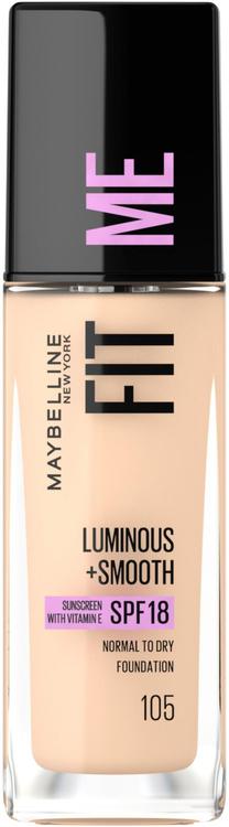 Maybelline New York  Fit Me Luminous & Smooth 105 Natural Ivory -meikkivoide 30ml