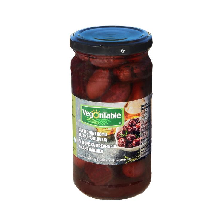 Vegontable Kivettömiä luomu Kalamata oliiveja 360 g / 180 g