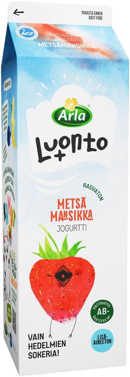 Arla Luonto+ AB Rasvaton metsämansikkajogurtti 1 kg laktoositon