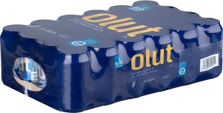 24-pack Kotimaista Lager olut 4,3 % tölkki 0,33 L