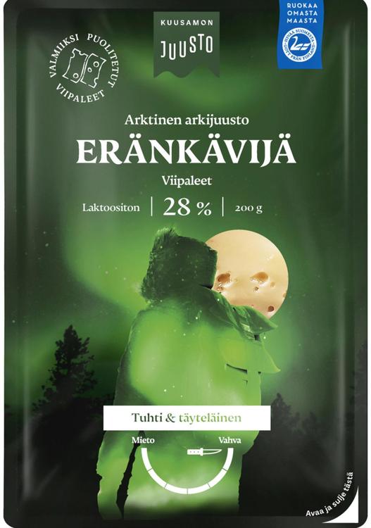 Kuusamon Juusto Eränkävijä 28% juustoviipale 200 g