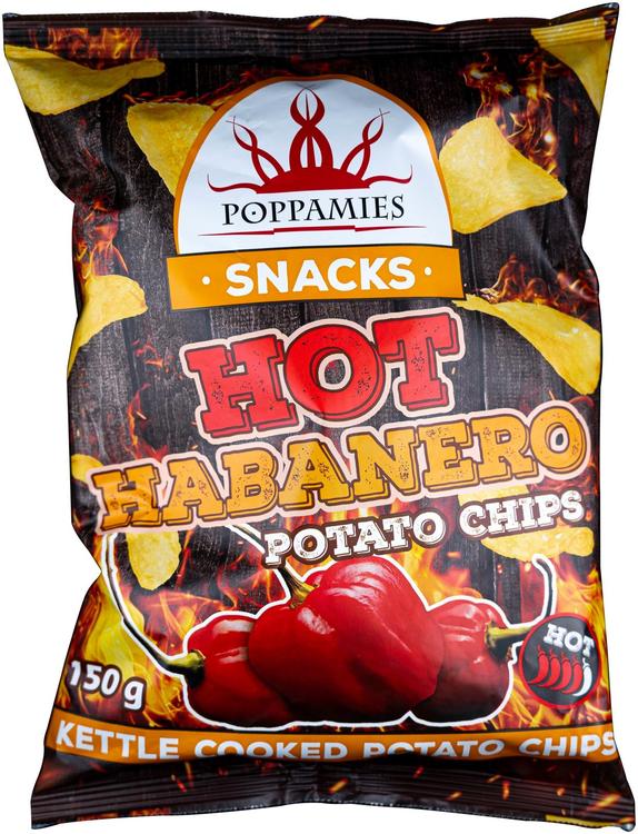 Poppamies Snacks Hot Habanero Potato Chips perunalastut 150g