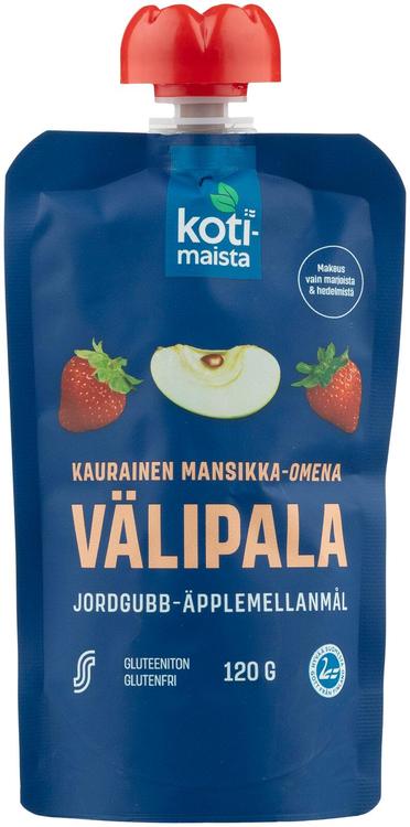 Kotimaista kaurainen mansikka-omena välipala 120 g