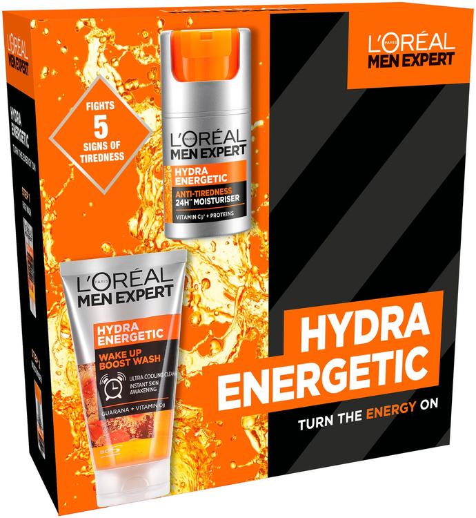 L'Oréal Paris Men Expert Hydra Energetic lahjapakkaus - kasvovoide 50ml ja puhdistusgeeli 100ml