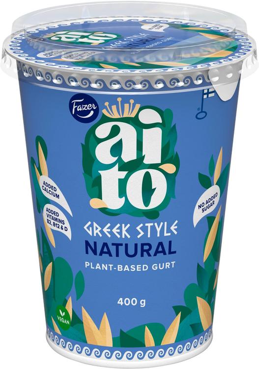 Fazer Aito kasvipohjainen Gurtti Greek Style 400 g, kauravälipala