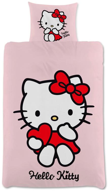 Hello Kitty lasten pussilakanasetti 150x210+50x60 cm vaaleanpunainen