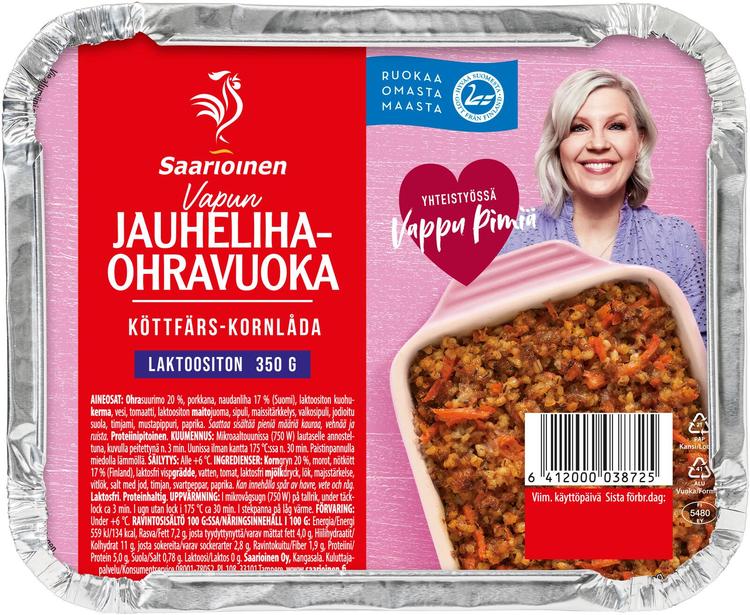 Saarioinen Jauheliha-ohravuoka 350g