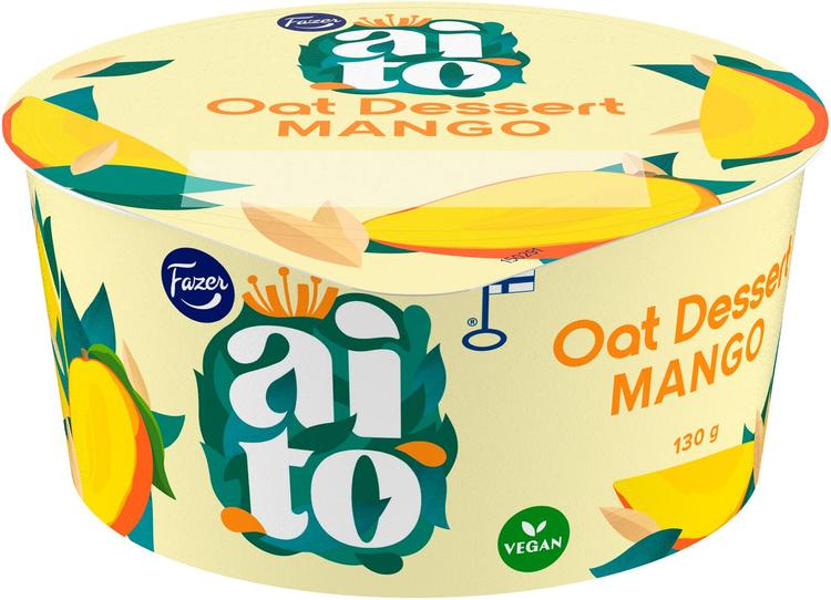 Fazer Aito Kauraherkku Mango 130 g, kaurapohjainen mangojälkiruoka