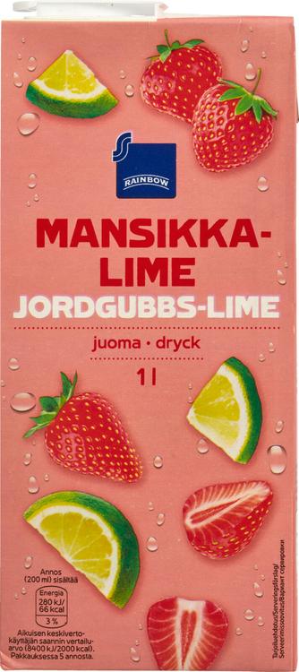 Rainbow Mansikka-limejuoma 1l