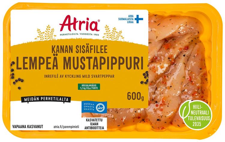 Atria Kanan Sisäfilee Lempeä Mustapippuri 600g