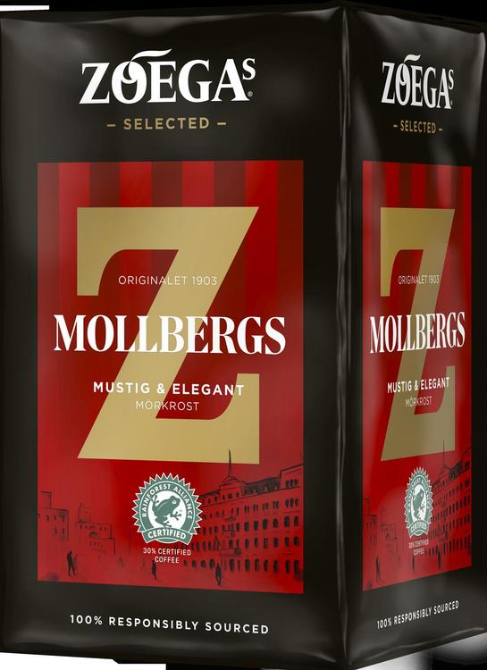 Zoégas 450g Mollbergs tummapaahtoinen suodatinkahvi