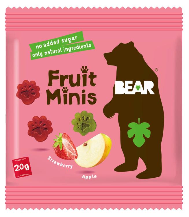 BEAR Fruit Minis Mansikka - Omena hedelmä- ja vihannespala 20g