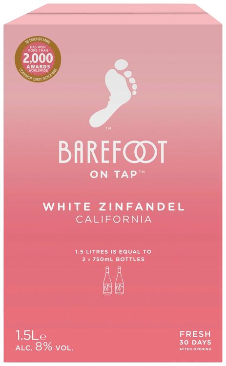 Barefoot White Zinfandel rosee viini 8% 1,5 l bib