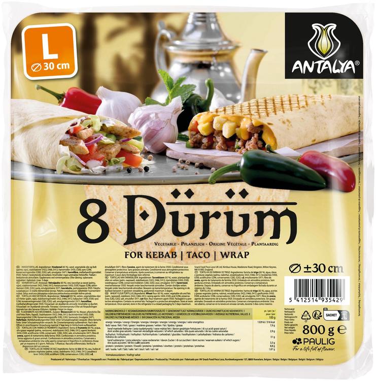Poco Loco Antalya Dürüm vehnätortilla 30 cm 8-p / 800g