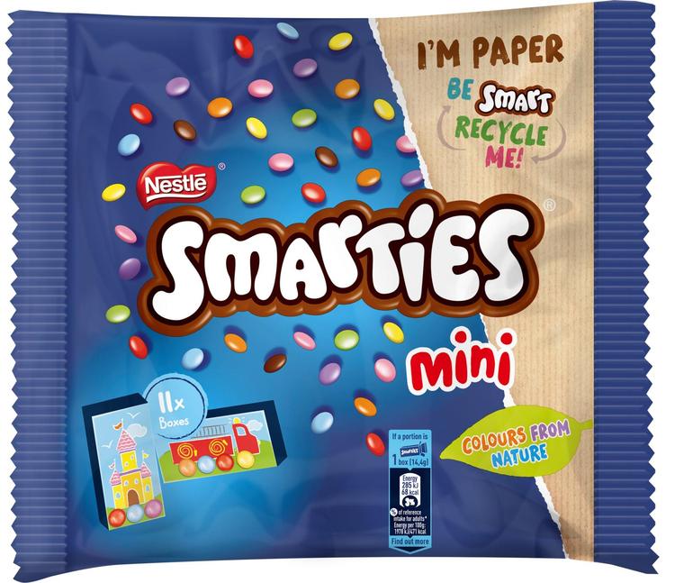 Nestlé Smarties Mini 158g sokerikuorrutettuja maitosuklaarakeita