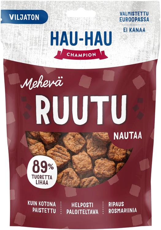 Hau-Hau Champion Mehevä Ruutu Nautaa herkku 140 g