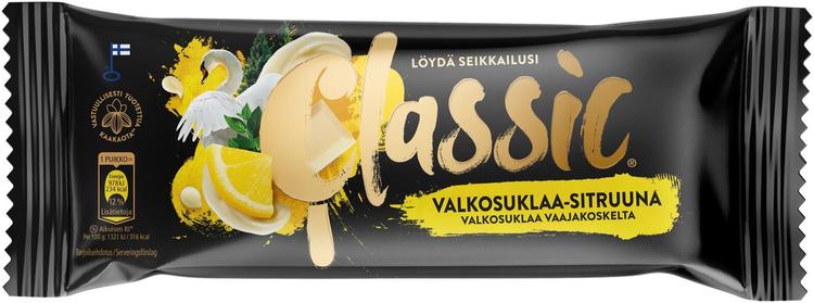 Classic Valkosuklaa-Sitruuna kermajäätelöpuikko 74g/100ml