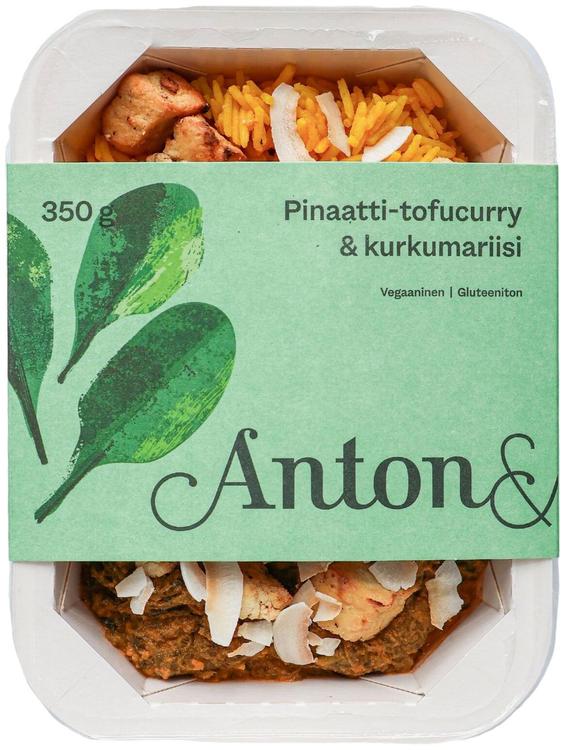 Anton&Anton Pinaatti tofu-curry & kurkumariisi 350g