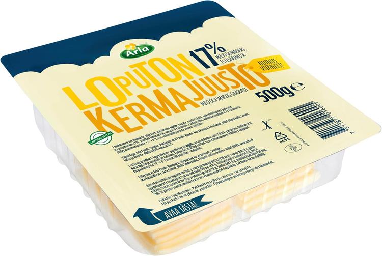 Arla Tolkuttomat Juustot Loputon 500g 17% viipale kermajuusto