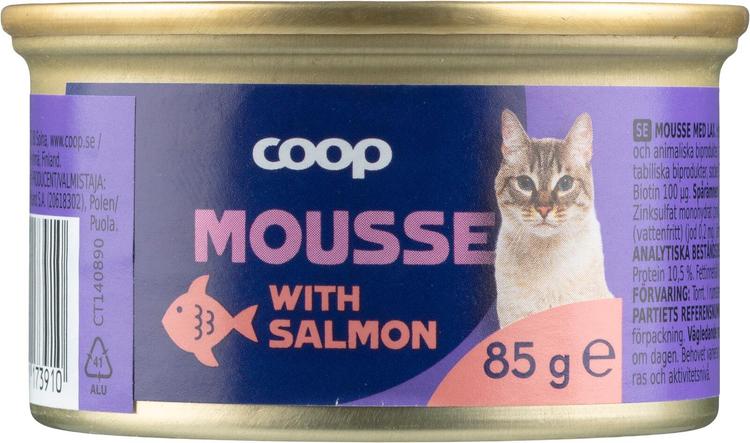Coop lohta sisältävä mousse täysikasvuisille kissoille 85 g