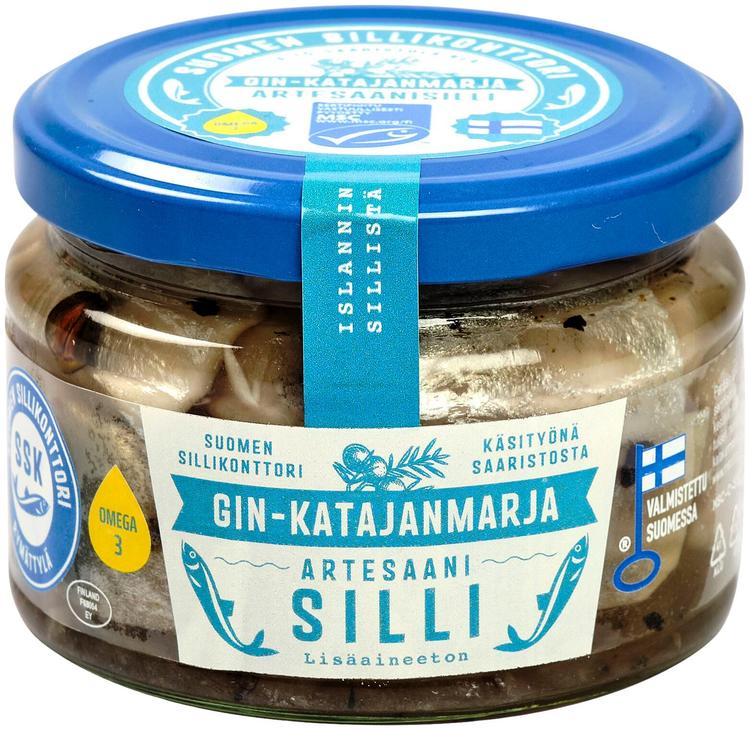 Suomen Sillikonttori Gin-Katajanmarja Artesaani-silli 280g MSC