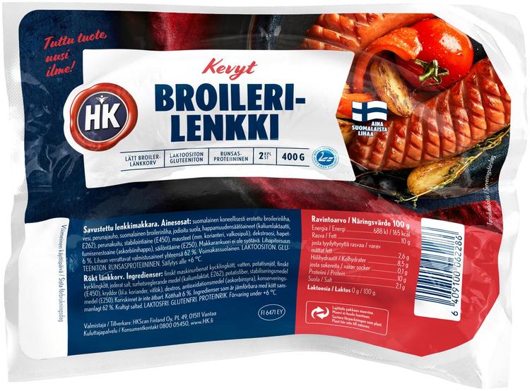 HK Kevyt Broilerlenkki 400 g