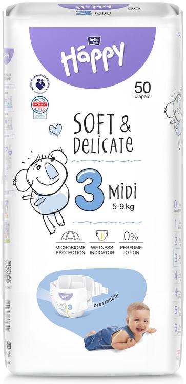 Happy Bella Midi 3 teippivaippa 50 kpl 5-9 kg