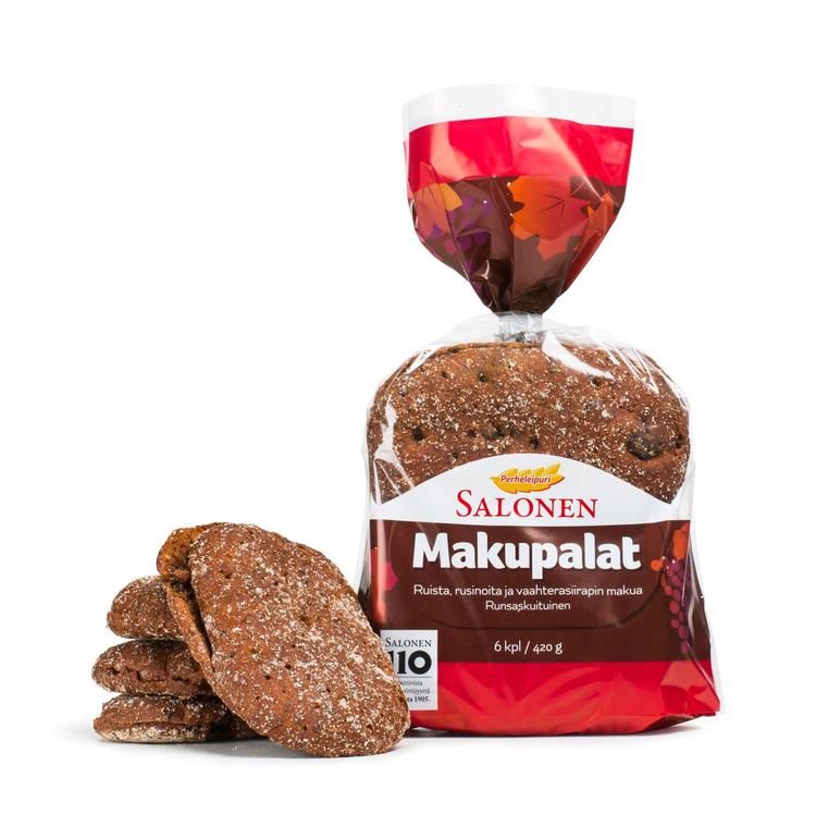 Perheleipuri Salonen Makupalat 6 kpl pss 420g ruissekaleipä, halkaistu