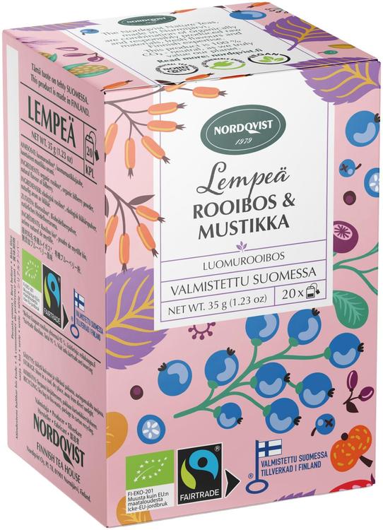 Nordqvist Lempeä rooibos & mustikka 20x1,75g luomu & Reilu kauppa