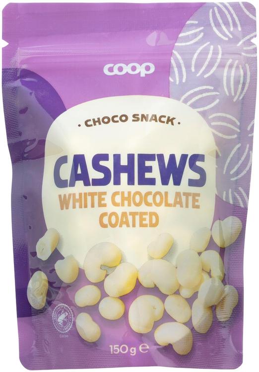 Coop valkosuklaacashewpähkinät 150 g