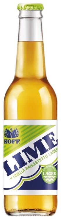 Koff Lime Lager olut 4,4 % lasipullo 0,33 L