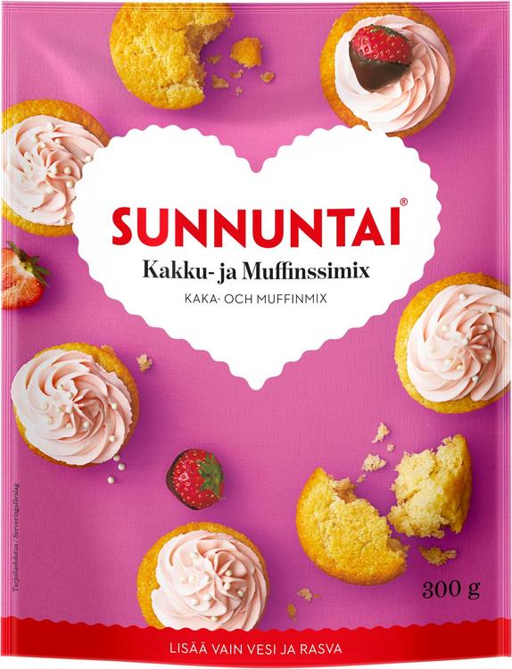 Sunnuntai 300g kakku- ja muffinssimix