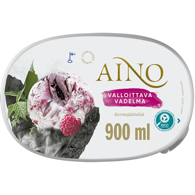 Aino Valloittava Vadelma kermajäätelö kotipakkaus 506g/900ml