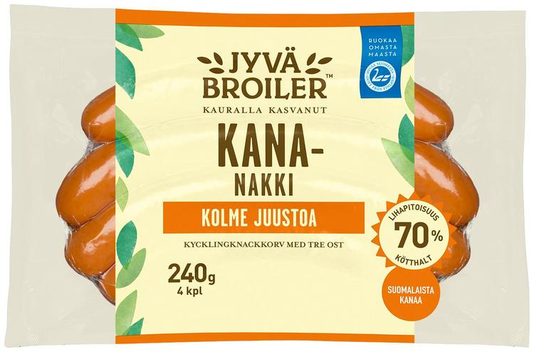 Jyväbroiler Kolme Juustoa Kananakki 240g