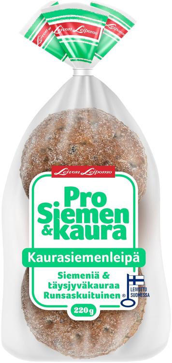 Leivon Leipomo  ProSiemen&Kaura 220g kaurasiemenleipä halkaistu